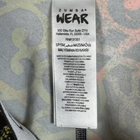 Zumba Wear Women's Leggings Black Orange Yellow Size Small Activewear Abstract - Picture 10 of 15